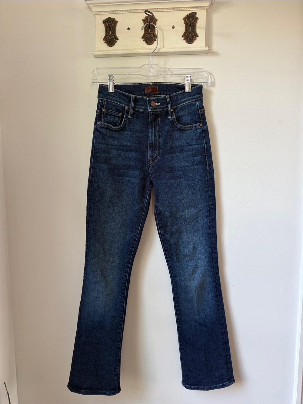 MOTHER The Insider Ankle Jeans Mind Games 24 Mid rise Crop Bootcut Jeans